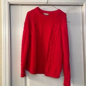 J.Crew red cableknit sweater small